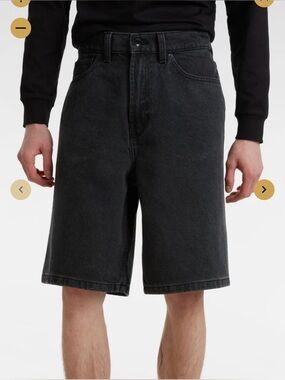 Vans Check-5 baggy Black Denim Shorts Size: 30